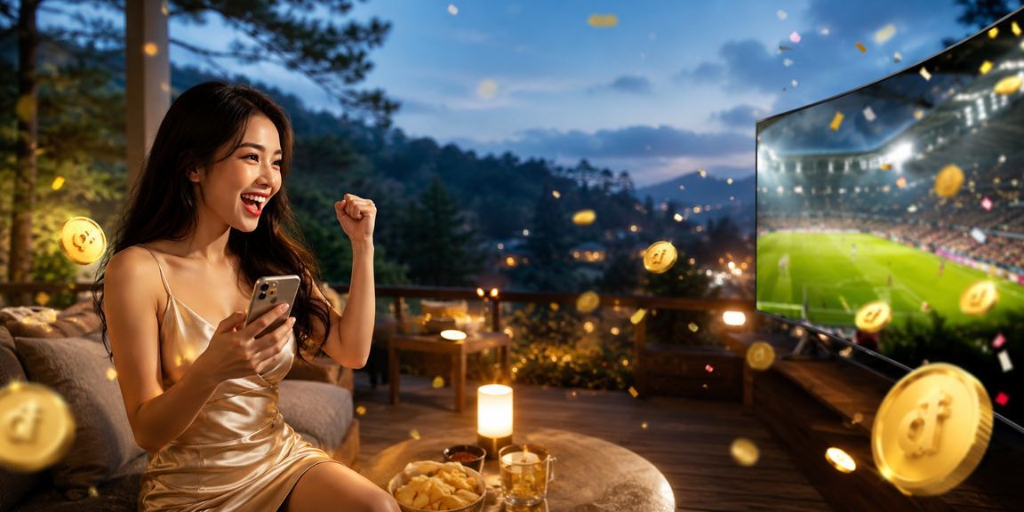 Người chơi sử dụng casino di động trong không gian Đà Lạt mờ sương buổi tối